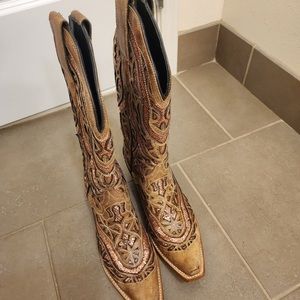 J.B Dillon genuine leather cowgirl boots WORN ONCE. Like new